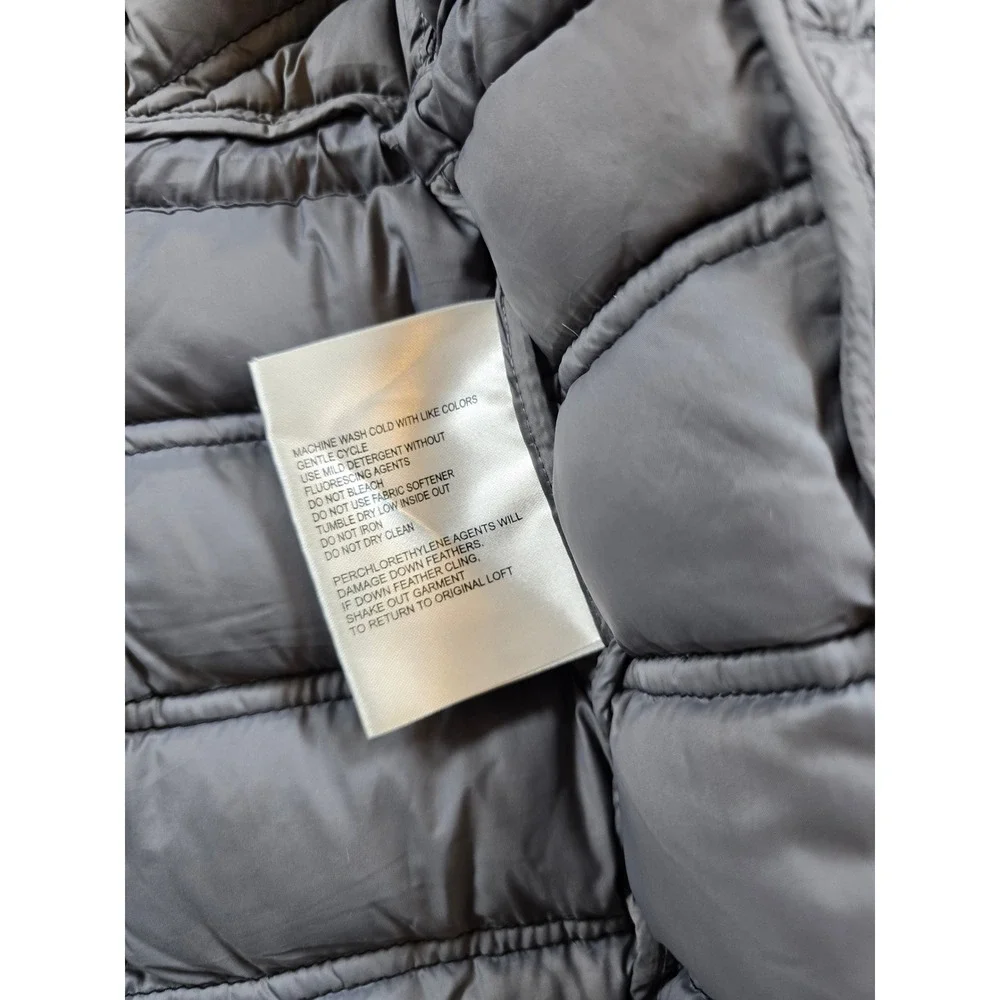Michael Kors Puffer Jacket Womens Small Black Down Packable Chevron Quilted